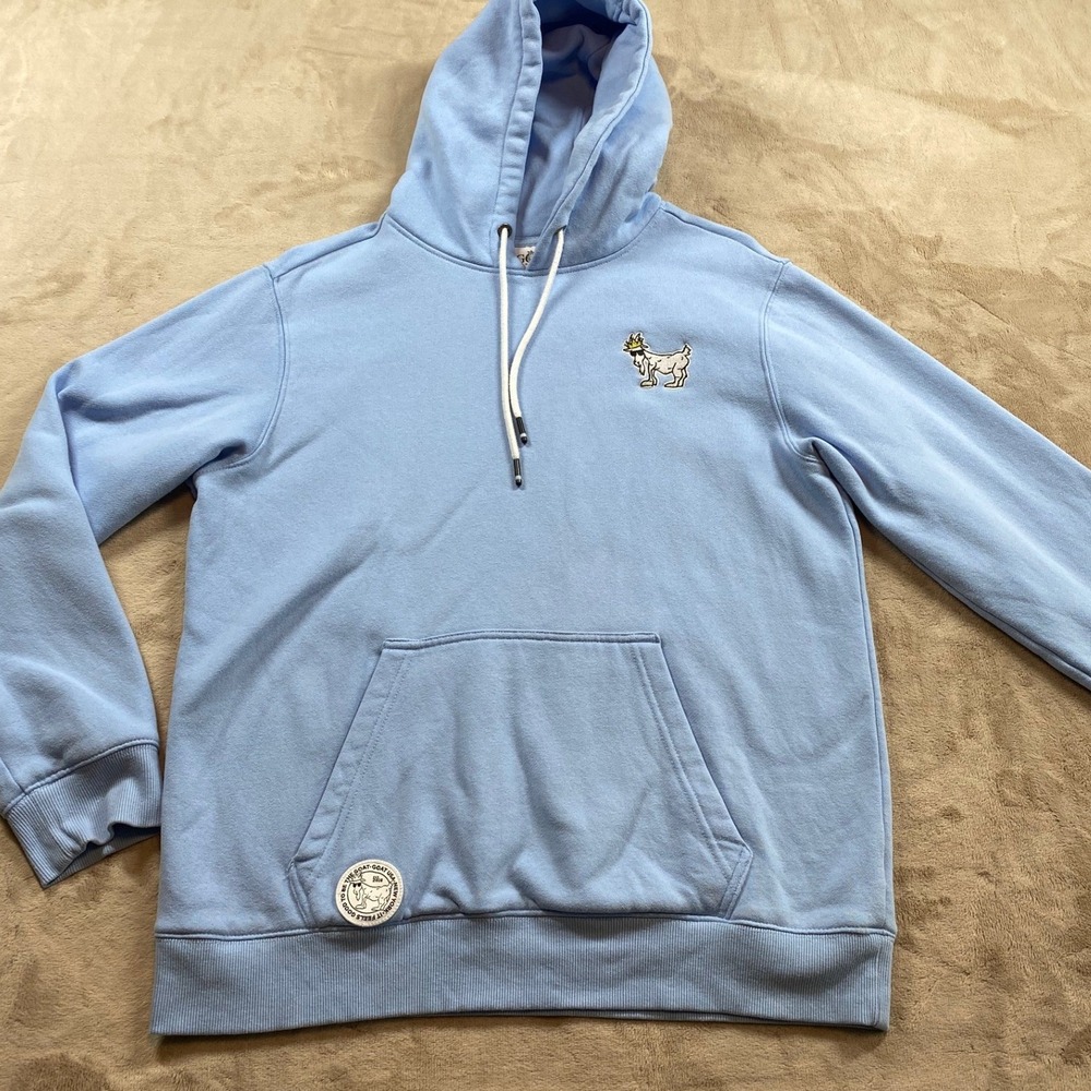 GOAT USA OG Hooded Sweatshirt Mens Medium Carolina Blue Chuck Mascot Hoodie